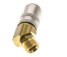 Messing DN 9 Tempereerkoppeling Snelkoppeling G 3/8 inch Buitendraad Loskoppelbeveiliging 45-deg