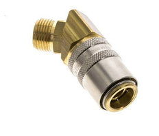 Messing DN 9 Tempereerkoppeling Snelkoppeling G 3/8 inch Buitendraad Loskoppelbeveiliging 45-deg