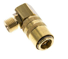 Messing DN 9 Tempereerkoppeling Snelkoppeling M16x1.5 Buitendraad Dubbele afsluiting 90-deg