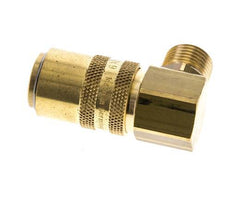 Messing DN 9 Tempereerkoppeling Snelkoppeling M16x1.5 Buitendraad Dubbele afsluiting 90-deg