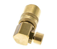 Messing DN 9 Tempereerkoppeling Snelkoppeling M16x1.5 Buitendraad Dubbele afsluiting 90-deg