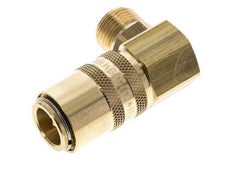 Messing DN 9 Tempereerkoppeling Snelkoppeling G 3/8 inch Buitendraad Dubbele afsluiting 90-deg