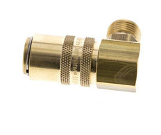 Messing DN 9 Tempereerkoppeling Snelkoppeling G 3/8 inch Buitendraad Dubbele afsluiting 90-deg