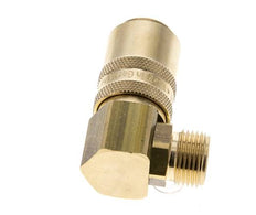 Messing DN 9 Tempereerkoppeling Snelkoppeling G 3/8 inch Buitendraad Dubbele afsluiting 90-deg