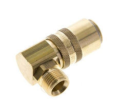 Messing DN 9 Tempereerkoppeling Snelkoppeling G 3/8 inch Buitendraad Dubbele afsluiting 90-deg