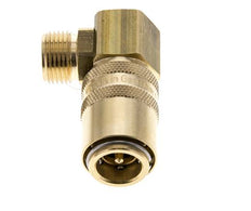 Messing DN 9 Tempereerkoppeling Snelkoppeling G 3/8 inch Buitendraad Dubbele afsluiting 90-deg