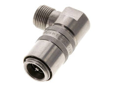 RVS DN 9 Tempereerkoppeling Snelkoppeling G 3/8 inch Buitendraad Dubbele afsluiting 90-deg