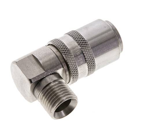 RVS DN 9 Tempereerkoppeling Snelkoppeling M16x1.5 Buitendraad 90-deg