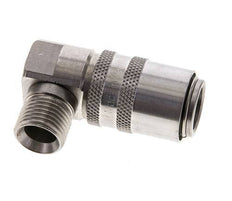 RVS DN 9 Tempereerkoppeling Snelkoppeling M16x1.5 Buitendraad 90-deg