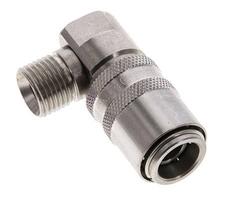RVS DN 9 Tempereerkoppeling Snelkoppeling M16x1.5 Buitendraad 90-deg