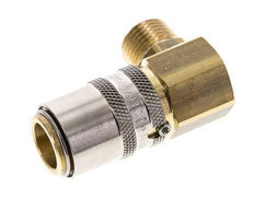 Messing DN 9 Tempereerkoppeling Snelkoppeling M16x1.5 Buitendraad Loskoppelbeveiliging 90-deg