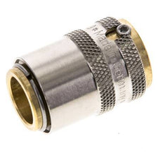 Messing DN 9 Tempereerkoppeling Snelkoppeling D13 mm Loskoppelbeveiliging