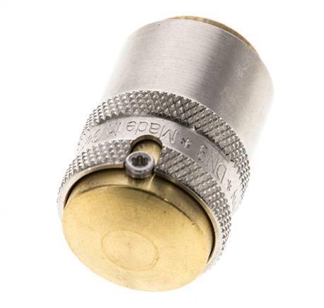 Messing DN 9 Tempereerkoppeling Snelkoppeling D13 mm Loskoppelbeveiliging