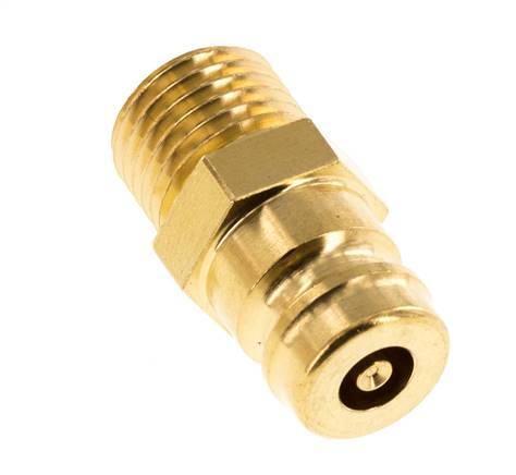 Messing DN 9 Tempereerkoppeling Insteeknippel M14x1.5 Buitendraad Dubbele afsluiting