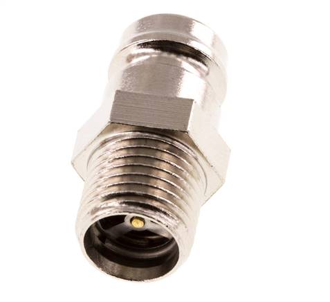 Messing DN 9 Tempereerkoppeling Insteeknippel G 1/4 inch Buitendraad Dubbele afsluiting