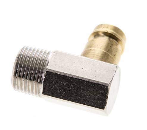 Brass DN 9 Mold Coupling Plug R 3/8 inch Male Threads 90-deg