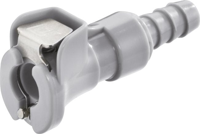PP DN 3.2 Linktech Koppeling Snelkoppeling 6.4 mm Slangpilaar Dubbele afsluiting Grijze 20 Series