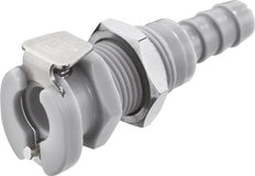 PP DN 3.2 Linktech Koppeling Snelkoppeling 1.6 mm Slangpilaar Schotkoppeling Dubbele afsluiting Grijze 20 Series