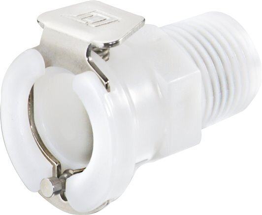 POM DN 6.4 Linktech Koppeling Snelkoppeling 1/4 inch NPT buitendraad Dubbele afsluiting 40 Series