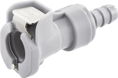 PP DN 6.4 Linktech Koppeling Snelkoppeling 6.4 mm Slangpilaar Dubbele afsluiting Grijze 40 Series