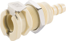 PP DN 6.4 Linktech Koppeling Snelkoppeling 9.5 mm Slangpilaar Schotkoppeling Beige 40 Series