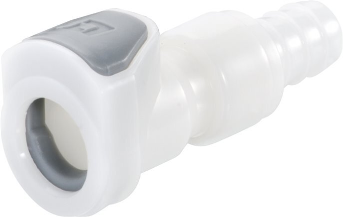 POM DN 6.4 Linktech Koppeling Snelkoppeling 9.5 mm Slangpilaar Dubbele afsluiting 50 Series