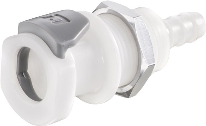 POM DN 6.4 Linktech Koppeling Snelkoppeling 6.4 mm Slangpilaar Schotkoppeling Dubbele afsluiting 50 Series