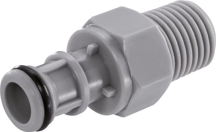 PP DN 6.4 Linktech Koppeling Insteeknippel 1/4 inch NPT buitendraad Dubbele afsluiting 50 Series