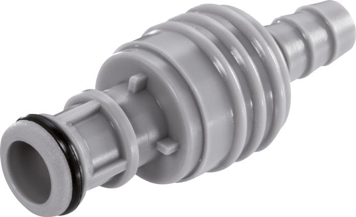 PP DN 6.4 Linktech Koppeling Insteeknippel 6.4 mm Slangpilaar Dubbele afsluiting 50 Series