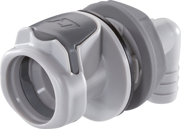 PP DN 9.5 Linktech Koppeling Snelkoppeling 12.7 mm Slangpilaar Schotkoppeling Dubbele afsluiting 90-deg 60 Series