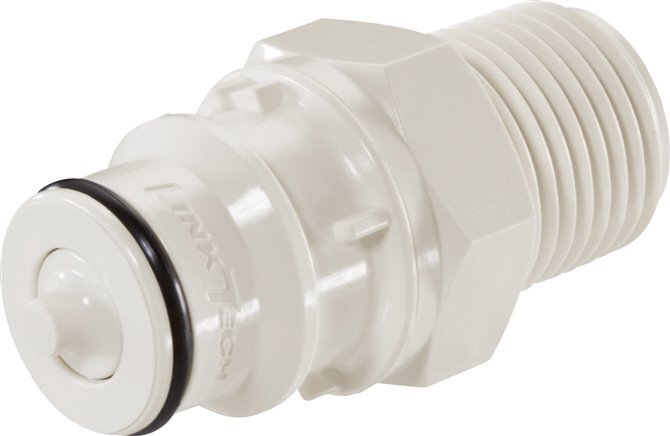 PSU DN 9.5 Linktech Koppeling Insteeknippel 1/2 inch NPT buitendraad Dubbele afsluiting 60 Series