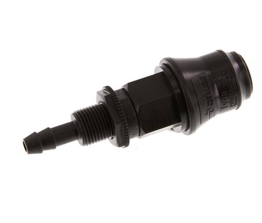 POM DN 5 Koppeling Snelkoppeling 6 mm Slangpilaar Schotkoppeling