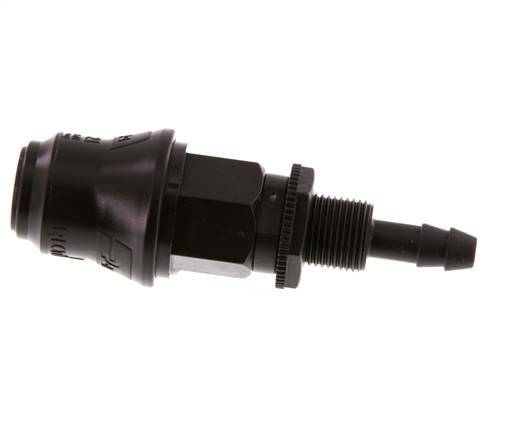 POM DN 5 Koppeling Snelkoppeling 6 mm Slangpilaar Schotkoppeling