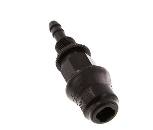POM DN 5 Koppeling Snelkoppeling 6 mm Slangpilaar Schotkoppeling