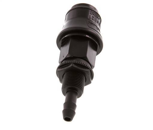 POM DN 5 Koppeling Snelkoppeling 6 mm Slangpilaar Schotkoppeling