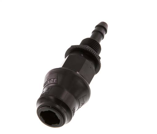 POM DN 5 Koppeling Snelkoppeling 6 mm Slangpilaar Schotkoppeling