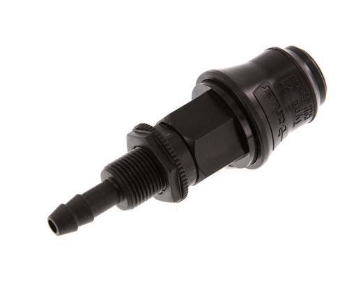 POM DN 5 Koppeling Snelkoppeling 6 mm Slangpilaar Schotkoppeling