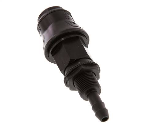 POM DN 5 Koppeling Snelkoppeling 6 mm Slangpilaar Schotkoppeling