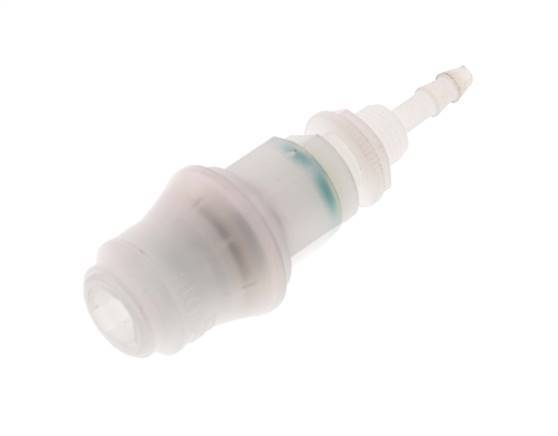 PVDF DN 5 Koppeling Snelkoppeling 4 mm Slangpilaar Schotkoppeling