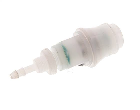 PVDF DN 5 Koppeling Snelkoppeling 4 mm Slangpilaar Schotkoppeling