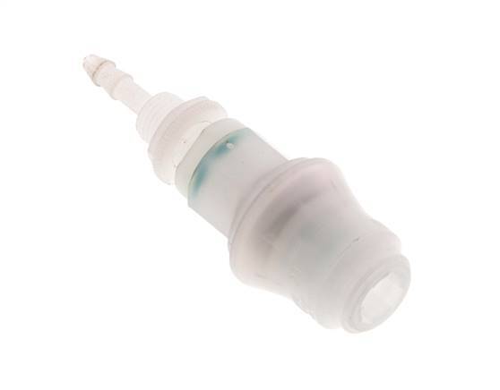 PVDF DN 5 Koppeling Snelkoppeling 4 mm Slangpilaar Schotkoppeling