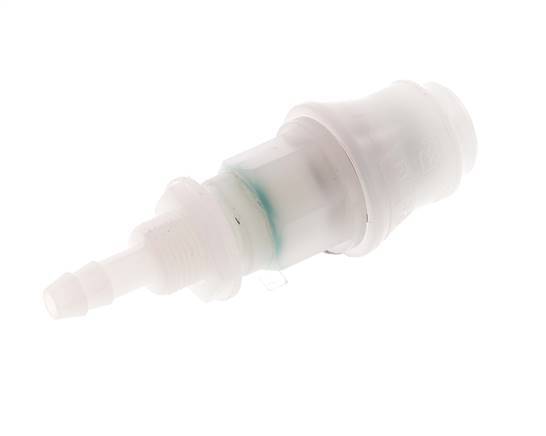 PVDF DN 5 Koppeling Snelkoppeling 6 mm Slangpilaar Schotkoppeling