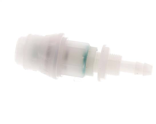 PVDF DN 5 Koppeling Snelkoppeling 6 mm Slangpilaar Schotkoppeling