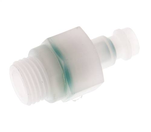PVDF DN 5 Koppeling Insteeknippel G 1/4 inch Buitendraad Dubbele afsluiting
