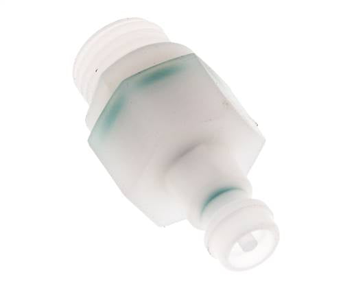 PVDF DN 5 Koppeling Insteeknippel G 1/4 inch Buitendraad Dubbele afsluiting