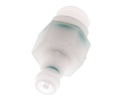 PVDF DN 5 Koppeling Insteeknippel G 1/4 inch Buitendraad Dubbele afsluiting