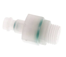 PVDF DN 5 Koppeling Insteeknippel G 1/4 inch Buitendraad Dubbele afsluiting