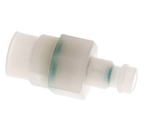 PVDF DN 5 Koppeling Insteeknippel G 1/8 inch Binnendraad Dubbele afsluiting