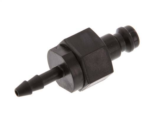POM DN 5 Koppeling Insteeknippel 4 mm Slangpilaar Dubbele afsluiting