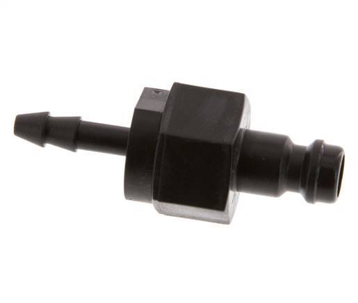 POM DN 5 Koppeling Insteeknippel 4 mm Slangpilaar Dubbele afsluiting